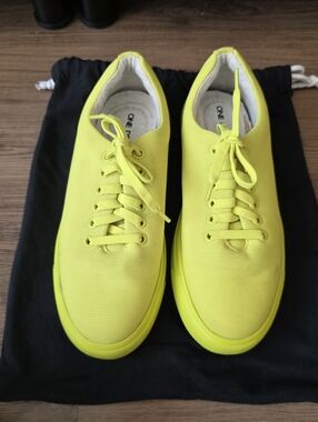 One Degree Bright Neon Yellow Canvas Sneakers - 40